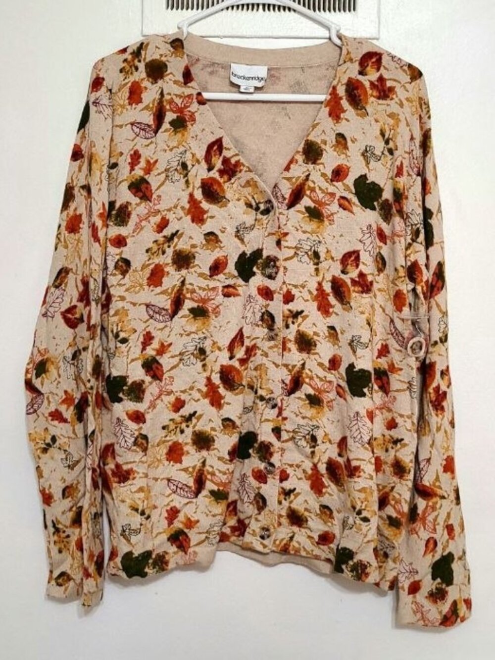 Floral Button‑Front Blouse – XL